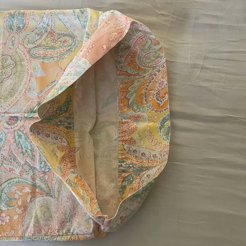Ralph Lauren Vintage Jamaica Paisley Coral Peach Standard Pillowcases Set of 2 ￼